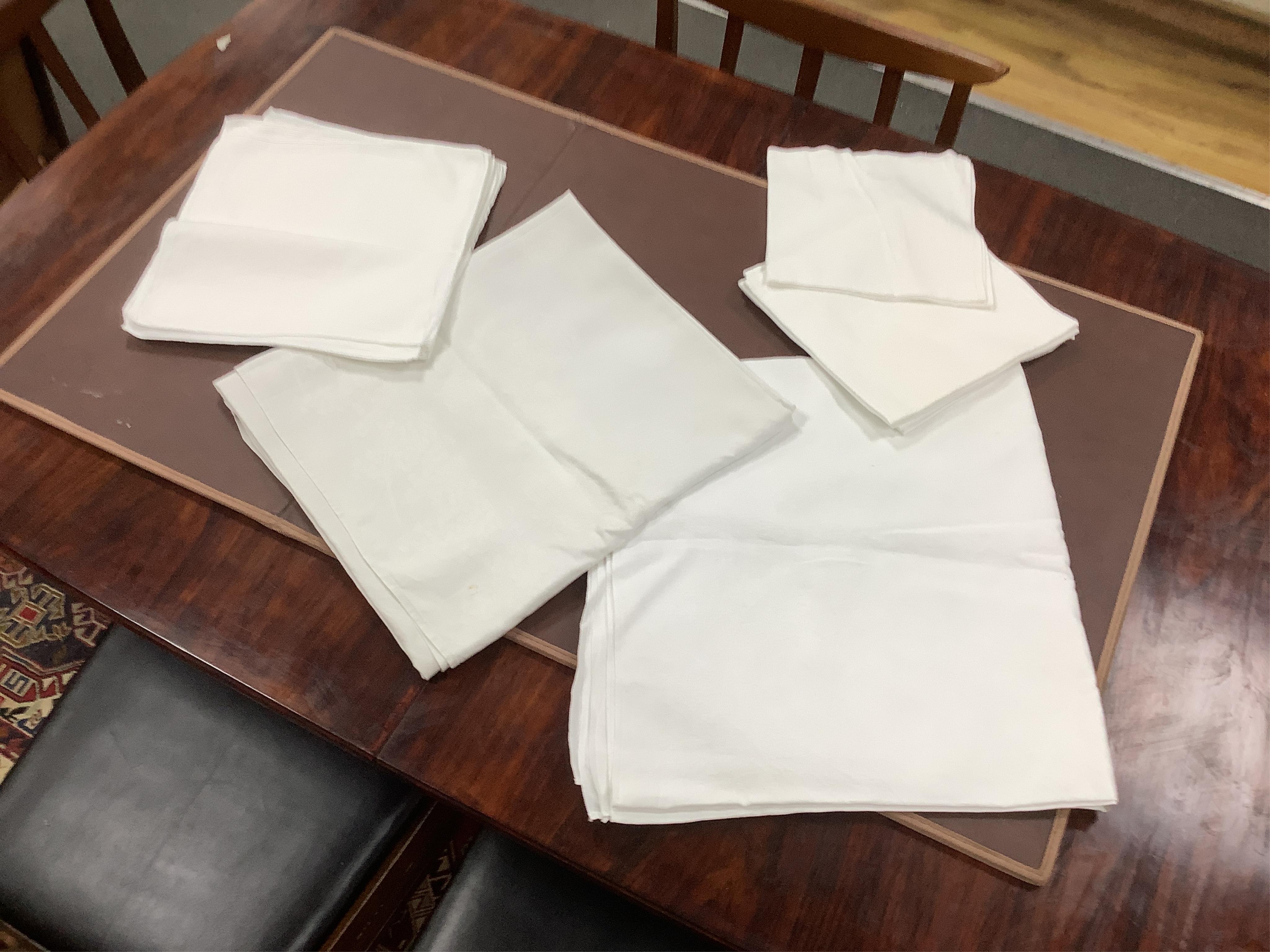 Collection of table linen to include empire day table damask table cloth